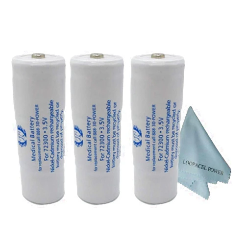Titon 3 Titon 72300 Replacement Battery for Welch Allyn 72300 3.5V with Loopacell Cloth