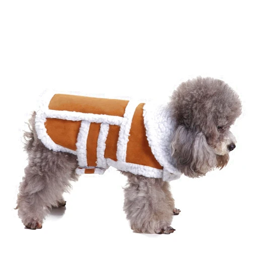RYPET Small Dog Winter Coat - Shearling Fleece Dog Warm Coat for Small to Medium Breeds Dog Coffee, Small