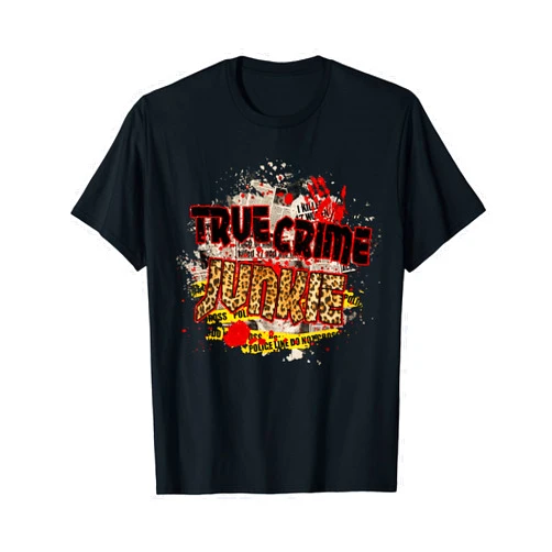 True Crime Junkie True Crime Lover Gift True Crime Junki Leopard Print True Crime Lover Gift T-Shirt