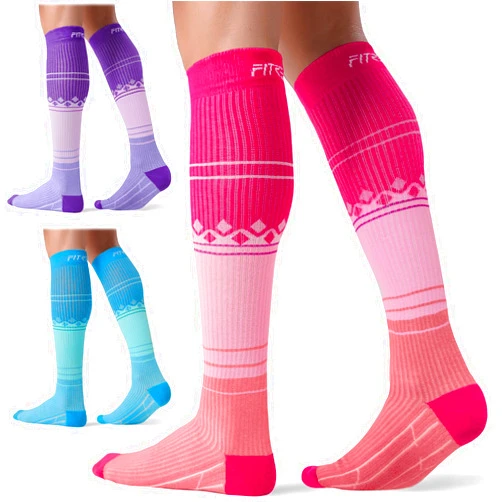 FITRELL 3 Pairs Compression Socks for Women and Men 20-30mmHg-Circulation Support Socks