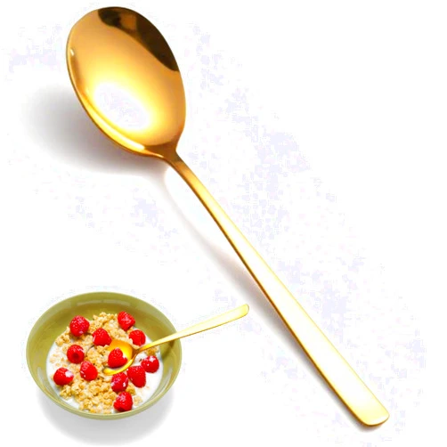 HANSGO 8PCS Gold Korean Soup Spoons – 8 Inch Stainless Steel Tablespoons with Long Handles for Home Kitchen & Restaurant – Durable, Rust-Resistant & Dishwasher Safe, Ideal for Soups, Cereal, Hot Cocoa