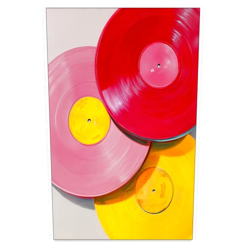 Generic Retro Vinyl Record Canvas Wall Art Vintage Colorful Music Posters Modern Trendy Abstract Y2k Painting Funny Girly Pastel Print For Music Room Home Bedroom Dorm Wall Decor 12x16in Unframed