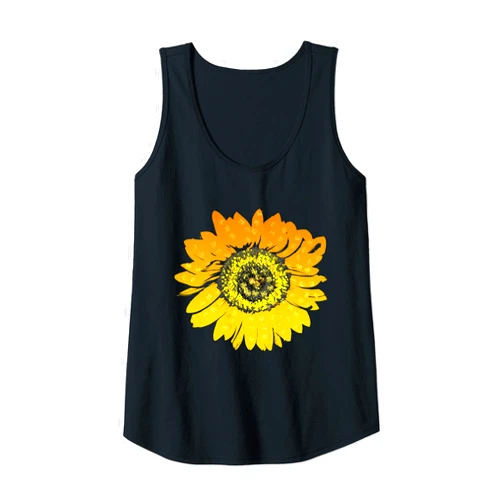Morgan Curio American Womens Women's Sunflower Summer Beach Yoga Workout Chillout Tank Top