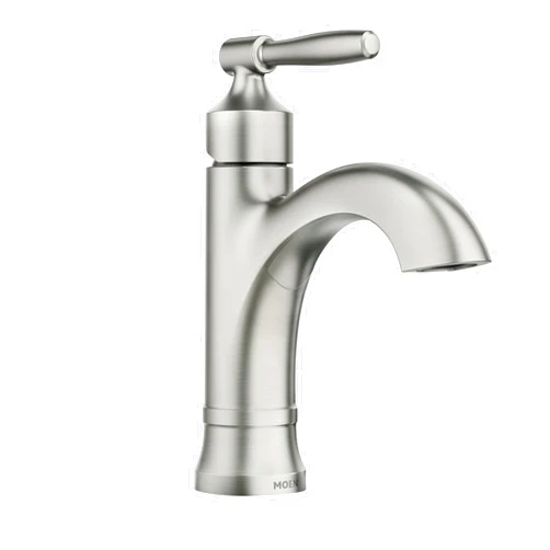 Moen Halle Spot Resist Brushed Nickel One-Handle Single Hole Bathroom Sink Faucet with Optional Deckplate, 84970SRN