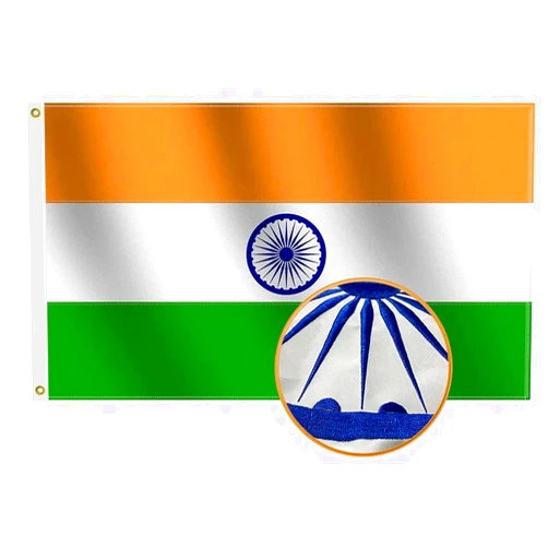 Omnisexual Heavy Duty India Flag 2x3 Ft Small, Longest Lasting Nylon 210D | Embroidered Ashoka Chakra| Four Rows Stitching Fly Ends|Orange White Green Indian National Flags Decoration Gift Yard House Banner