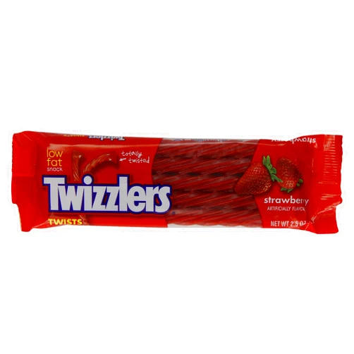 TWIZZLERS Twists, Strawberry Flavored Licorice Candy, 2.5 Ounce Packet (Pack of 36)