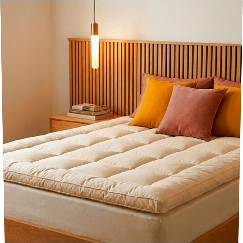 Woolie 100% Merino Wool Mattress Topper for Back Pain Relief Natural Handmade Merino Wool Pad 2 Inches Thick Cooling Breathable with 2 Elastic Straps, Ivory Crib 28x51 Inches