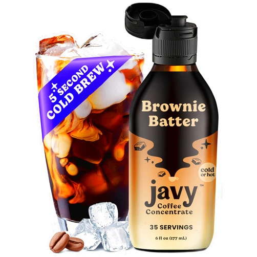 Javy Coffee Concentrate - Cold Brew Coffee, Perfect for Instant Iced Coffee, Cold Brewed Coffee and Hot Coffee, 35 Servings - Brownie Batter