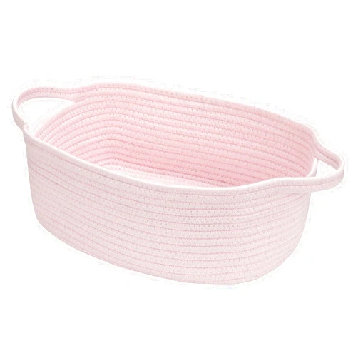 QiANBiRD Small Woven Cotton Rope Basket Cute Baby Gift Baskets Empty Decorative Storage for Organizing Shelves Closet Baby Nursery Basket Bin Toy Storage Basket Organizer 13.7
