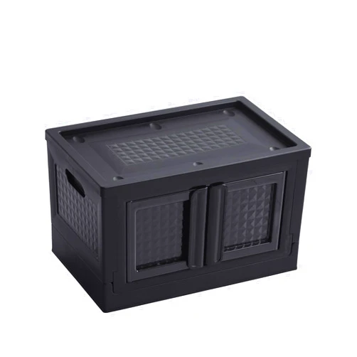 A ALFRESCOOL 82Qt Plastic Storage Bins with Drawers - Foldable Stackable Storage Bins with Lids - Closet Craft Organizers and Storage Drawer Storage for Bedroom Study Toy Room Office Black