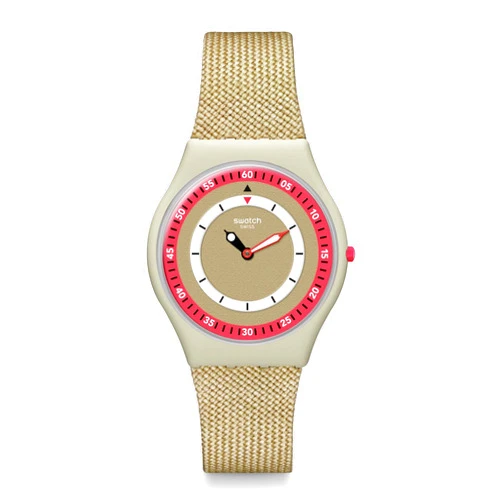 Swatch Unisex Casual Watch Beige Bioceramic Quartz Coral Dunes