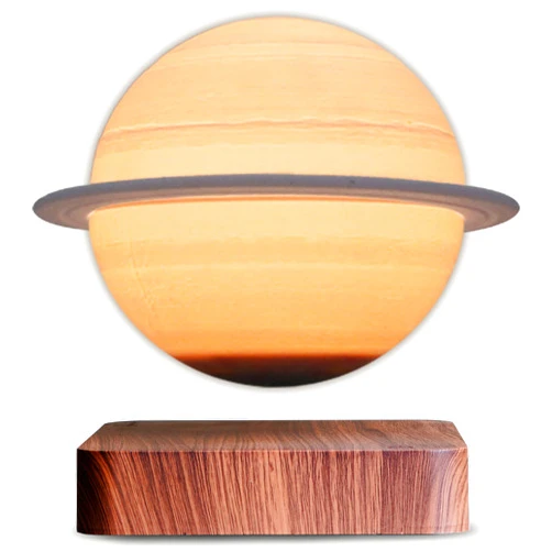 LEVINA Floating Saturn Moon Lamp - Levitating Saturn Moon Night Light Rotating - Realistic Saturn Display 3 Color Modes, Plug & Play Design, LED Light - Desk, Bedroom, Nursery, Living Room Décor