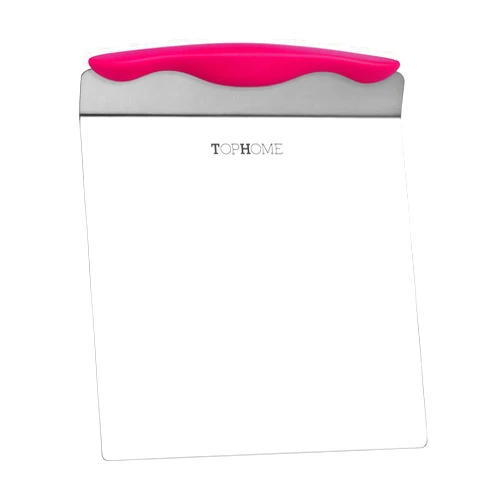TOPHOME Kitchen Baking Cake Safe Lifter Transfer Shovel Stainless Steel Cookie Spatula Bottom Mover Scraper Bread and Pizza Dough Cutter for Baking Homemade Pizza, Bread, Cake, Pie(Rose Red)