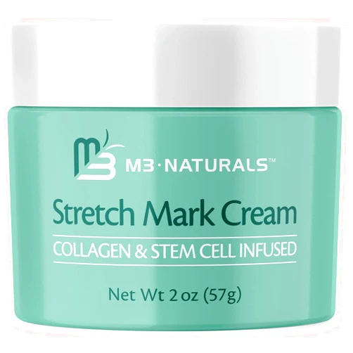 M3 Naturals Stretch Mark Cream Infused with Collagen & Stem Cell Maternity Skincare Oil Removes Stretch Mark Prevention & Scar Remover Lotion Green Tea Extract & Raspberry Ketones by M3 Naturals