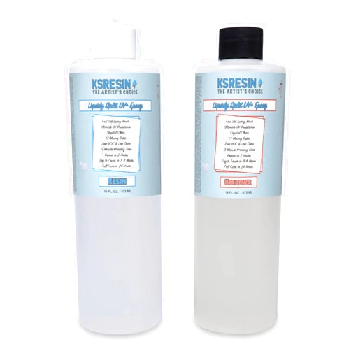 KSRESIN Liquidy Split Ultra UV Fast Drying Tumbler Epoxy Resin | 32 Ounce Kit (Combined) | Made in The USA, Clear