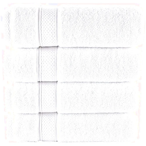 NOVA Luxury Linen - Hotel Quality Turkish Towel Set for Bathroom (4 Pcs Washcloth Set, Pure White)