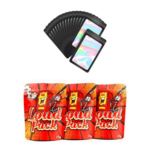 SoCal Sticker Co 100pcs Resealable Food/Candy Storage Bags 3.5g Stand up Packaging Pouch with Clear Window (LP)