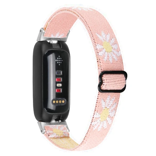 BaayCerrie Compatible with Fitbit Inspire 3 Bands Elastic Breathable Nylon/Soft Silicone Bands for Women