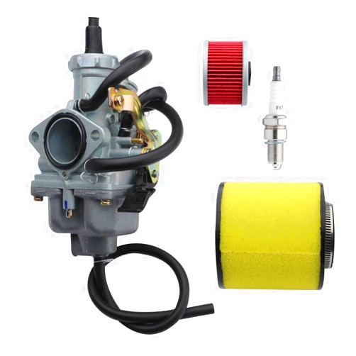 NFSpeeding TRX250 Carburetor Fit for Honda TRX 250 1997-2001/ Recon TRX250/ Recon TRX250TM/ TRX250TE 2002-2007/ ATV Carb TRX250 Carb （ Carburetor & Air Filter & Oil Filter & Spark Plug）