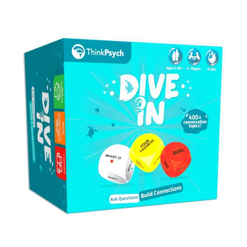 ThinkPsych 400+ Family Conversation Starters Dice & Card Game - Conversation Cards for Ages 6-99 - Best Family Games for Kids and Adults