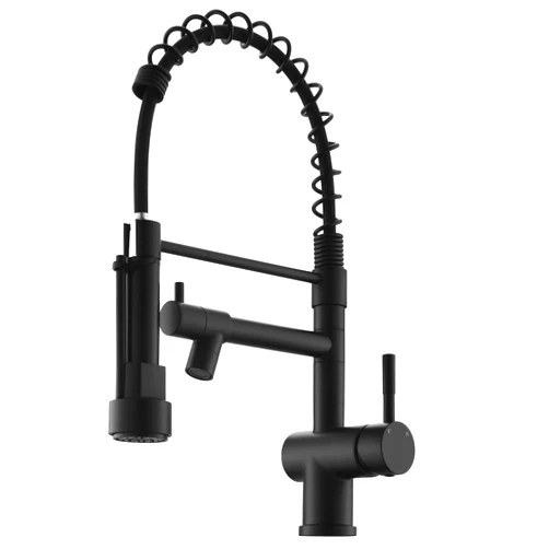 VFAUOSIT Commercial Faucet with Sprayer, VFAUOSIT Black Kitchen Faucet with Pot Filler Single Handle Lever Pull Down Sprayer Kitchen Sink Faucet, Stainless Steel Faucet for Kitchen Sink, RV Farmhouse