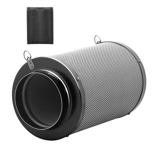 iPower 6 Inch Air Carbon Filter, with Australia Virgin Charcoal for Inline Fan, Hydroponics, Grow Tent, Prefilter Included, Reversible Flange 6