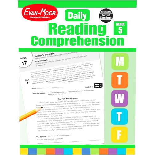 By Evan-Moor Educational Publishers (Author) Evan-Moor Daily Reading Comprehension, Grade 5 - Homeschooling & Classroom Resource Workbook, Reproducible Worksheets, Teaching Edition, Fiction and ... Reading Comprehension, Grade 5, EMC 3615)