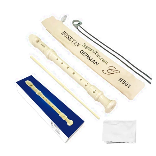 HOSEYIN Soprano Recorder Baroque style German style C Key 8 Holes Soprano Recorder for Beginners Kids students(Baroque, ivory white)