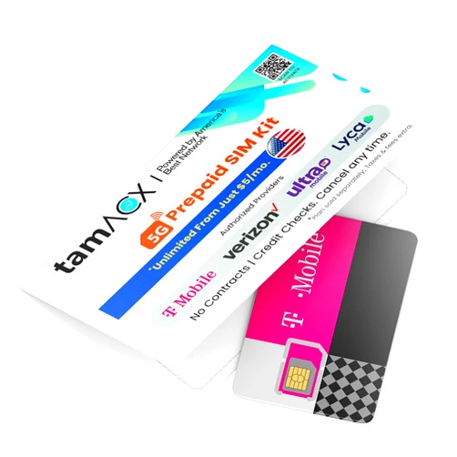 tamACX $50/mo. T-Mobile Prepaid Phone Plan with Unlimited Talk, Text, & Data for 1 Month (3-in-1 SIM Card Kit)