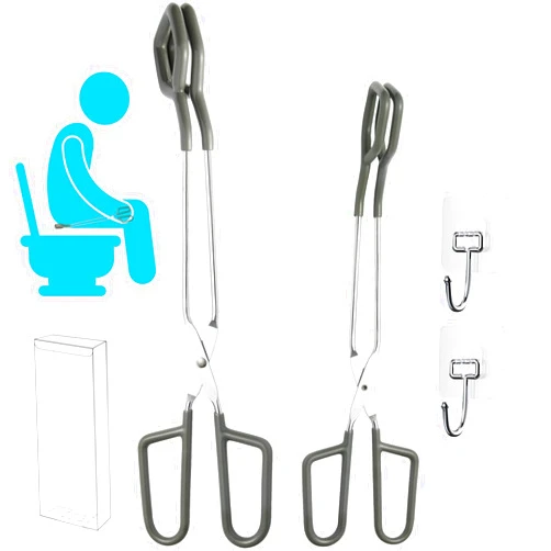 Awaiymi Toilet Aids for Wiping Bottom 2 Pack Self Wipe Assist Long Short Handle,Butt Wiper Tool with Boxes for Garage Storage,Daily Living Toilet Tissue aids for Women,Men,Disability and Elderly