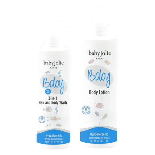 Baby Jolie Baby Bath 2 Pieces Bundle - 1 Body Lotion + 1 2 In 1 Hair And Body Wash