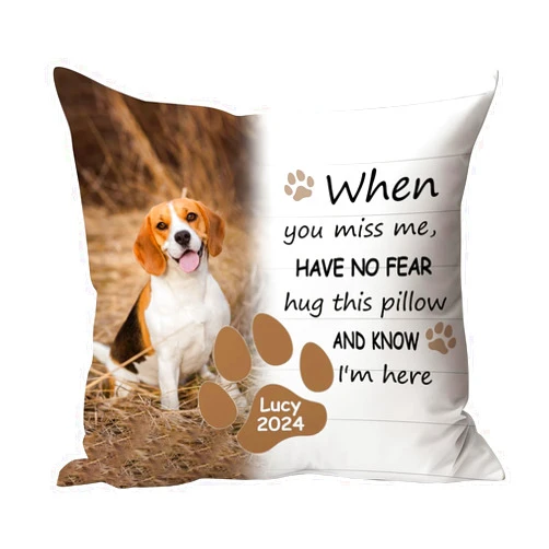 Springcos Personalized Dog Memorial Throw Pillow Custom Pet Pillow Pet Memorial Gifts Dog Lover Gift Pet Loss Gift