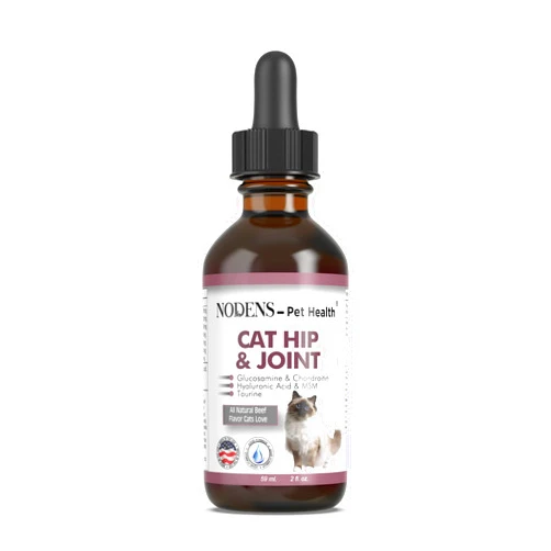 NODENS - Pet Health NODENS CAT Hip and Joint Glucosamine for Cats with Chondroitin and Opti-MSM® Hyaluronic Acid for Improved Joint Flexibility and Pain Relief from Inflammation and Cat Arthritis 2 floz