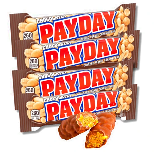 LYZA'S SWEETS & TREATS Chocolate Payday Bars - Full Size Candy Bars - Pack of 4, 1.85 oz Bars By Lyza's Sweets & Treats