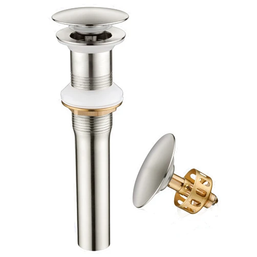 Ultimate Unicorn Pop up Sink Drain Stopper Without Overflow Brushed Nickel for Bathroom Vessel Vanity Sink Art Basin，Big Cap Sink Drain Without Overflow, Metal Pop-up Drain Strainer with Detachable Basket Stopper