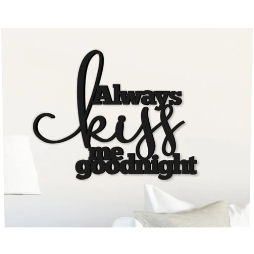 MRC Wood Products Always Kiss Me Goodnight 3D Word Art Wood Cutout 13x17
