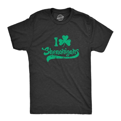 Crazy Dog T-Shirts Mens I Clover Shenanigans T Shirt Funny Irish Clover St Saint Patricks Day Tee