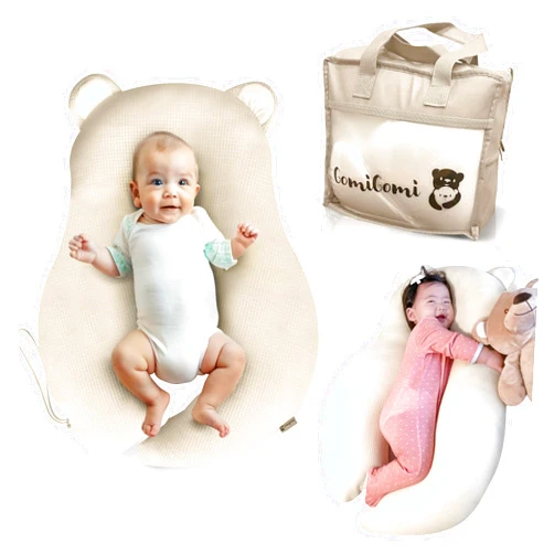 Gomigomi Multifunctional Baby Pillow: Anti-Roll, Nursing, and Tummy Time Features, 3D Air Mesh Fabric for Breathability. Adjustable Thickness, Easy Care
