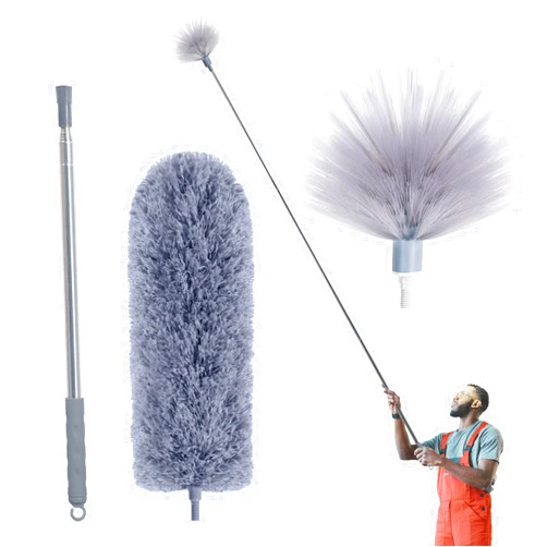IVYROLL Cobweb Duster with Extension Pole, Spider Web Brush & Ceiling Duster Kit for Cleaning, 100