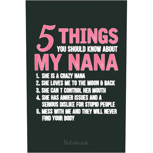 By Florence Watson (Author) 5 Things You Should Know About My Nana Funny Grandma Notebook: Appreciation Notebook/Journal Homebook For your Grandma | 6