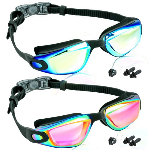 EWPJDK Kids Swim Goggles - 2 Pack Swimming Kids Goggles Anti Fog Anti-UV No Leaking For Children Teens Boys & Girls Age 4-16