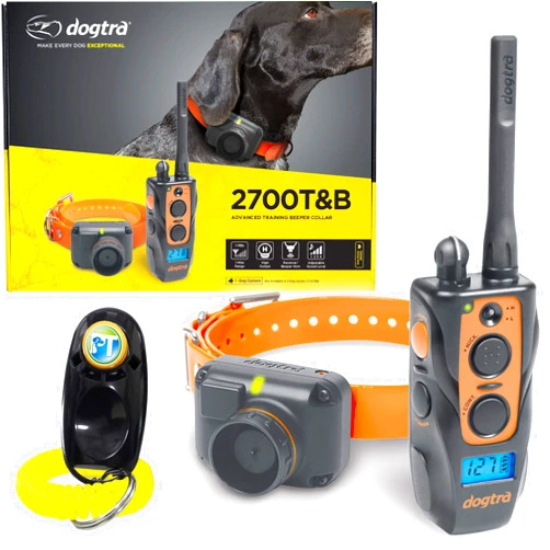 Dogtra 2700 T&B 1-Dog Remote Training and Beeper Collar - 1 Mile Range, Fully Waterproof, Rechargeable, Static, Vibration - Includes PetsTEK Dog Training Clicker