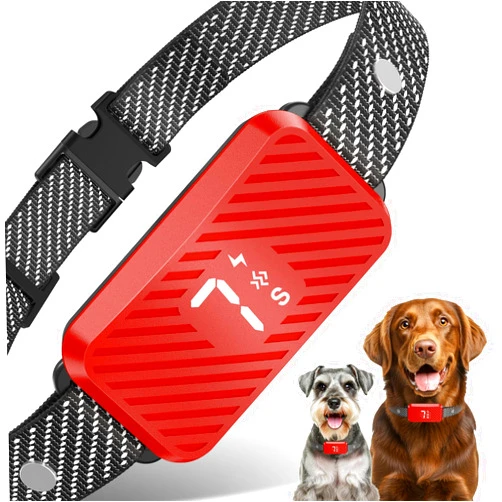 KJKZO Dog Bark Collar for Large Medium Small Dogs, Effective No-Bark Collar, Smart Barking Collar, Rechargeable Bark Collar with 7 Sensitivity, 3 Modes, Waterproof, Red
