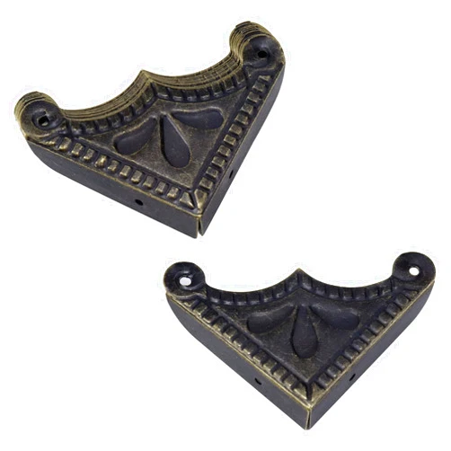 Antrader 12Pcs Metal Box Corner Guard Protector Safety Bumpers Decorative Furniture Edge Covers with Screws Bronze Tone 1.5