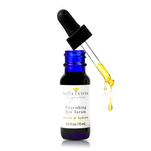 Bella Virtu Organics Nourishing Eye Serum, for Dark Circles and Puffiness, USDA Organic ingredients, with Rosehip Oil, Eye bag reducer, Aging, Wrinkle, Fine lines, Crows feet (0.5oz/15ml)