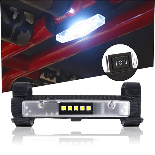 ANGU-OFFROAD UTV Interior Light LED Dome Light Universal Roll Bar Mount Interior LED Light Utility Roll Cage Light for UTV Polaris RZR Can Am Pioneer Talon Kawasaki Yamaha ATV Golf Cart Boat Off Road
