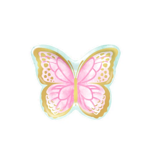 Trendware Golden Butterfly Shaped Paper Plates, 24 Count