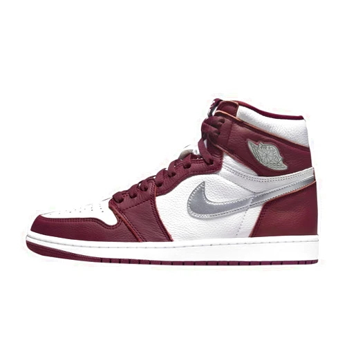Jordan Nike Jordan Mens Air Jordan 1 Retro High OG 555088 611 Bordeaux - Size 10.5, White-metallic Silver