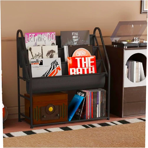 Arbuxzuy Vinyl Record Storage with Vinyl Shelf Display, Large Capacity Record Player Stand Up to 300 Albums 12