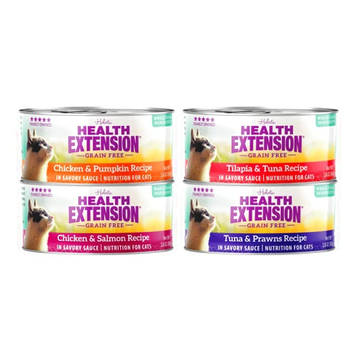 Health Extension Grain Free Canned Cat Food Variety Pack, Gluten & Grain-Free, Natural Food for Cats with Added Vitamins & Mineral